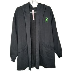 Savage X Fenty Black Hooded Short Robe Open Cardigan Jacket XL Forever Savage